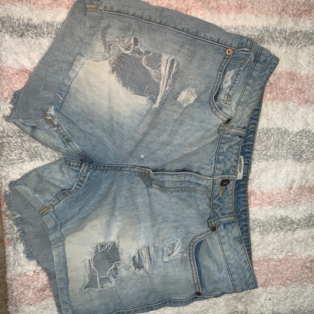 Denim Distressed Shorta